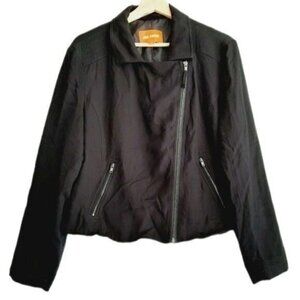 JOE FRESH / Moto Bomber Textile Jacket Black Sz L